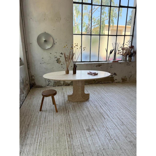 Travertine Dining Table by Afra & Tobia Scarpa, Italy, 1970 For Sale - Image 11 of 18