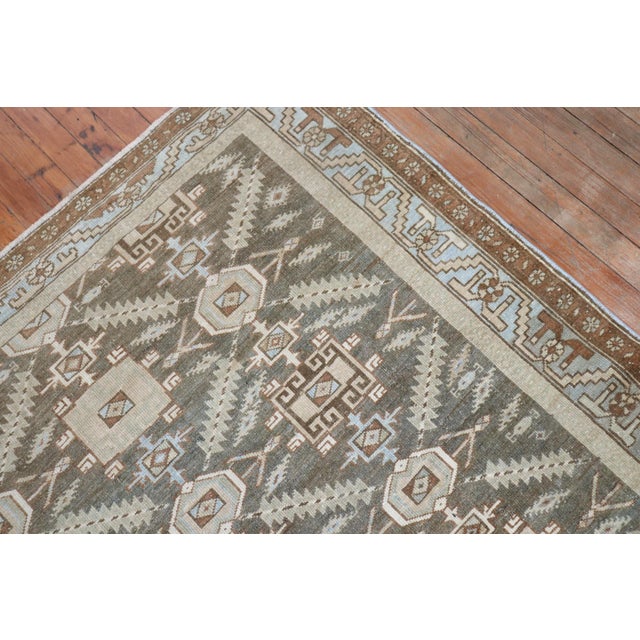 Gray Early 20th Century Earth Tone Persian Malayer Rug - 4'5" x 5'10" For Sale - Image 8 of 9