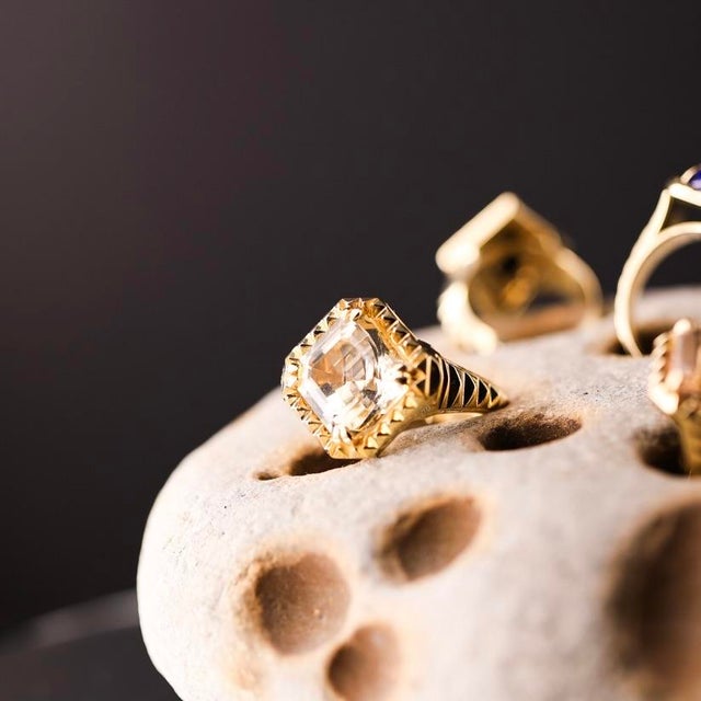 Art Deco Harlow Ring by Anjalé Size 5.5 For Sale - Image 3 of 6