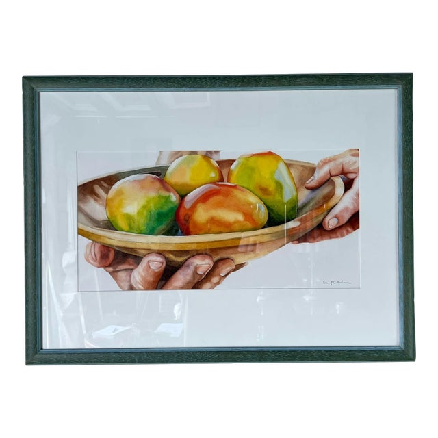 Sean Callahan " Mango Man " Watercolor Painting, Framed For Sale