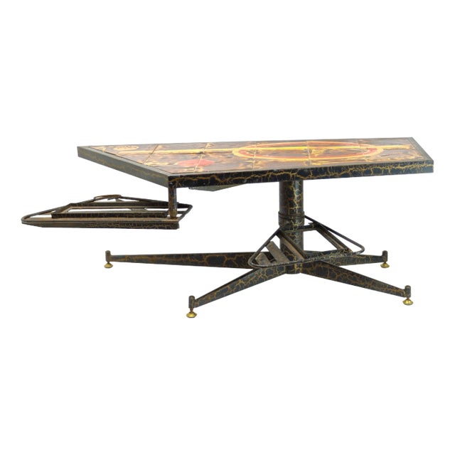 Adjustable Ceramic Coffee Table in the Style of Gio Ponti, 1956 For Sale