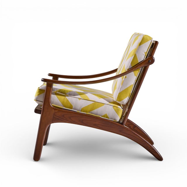 Wood Arne Hovmand Olsen for P. Mikkelsen Mid Century Teak Lean Back Lounge Chairs - Pair For Sale - Image 7 of 12