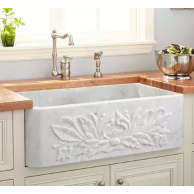 Contemporary Marble Farmhouse Sink by Signature Hardware | Chairish