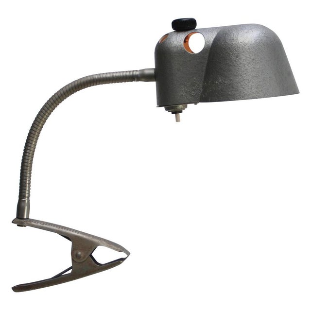 Gray Vintage Grey Flexible Arm Clamp Photography Spotlights For Sale - Image 8 of 8