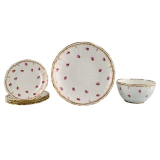 Hand-Painted Porcelain Dinner Service from Mintons, England, 1920s, Set of 6 For Sale