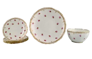 Hand-Painted Porcelain Dinner Service from Mintons, England, 1920s, Set of 6