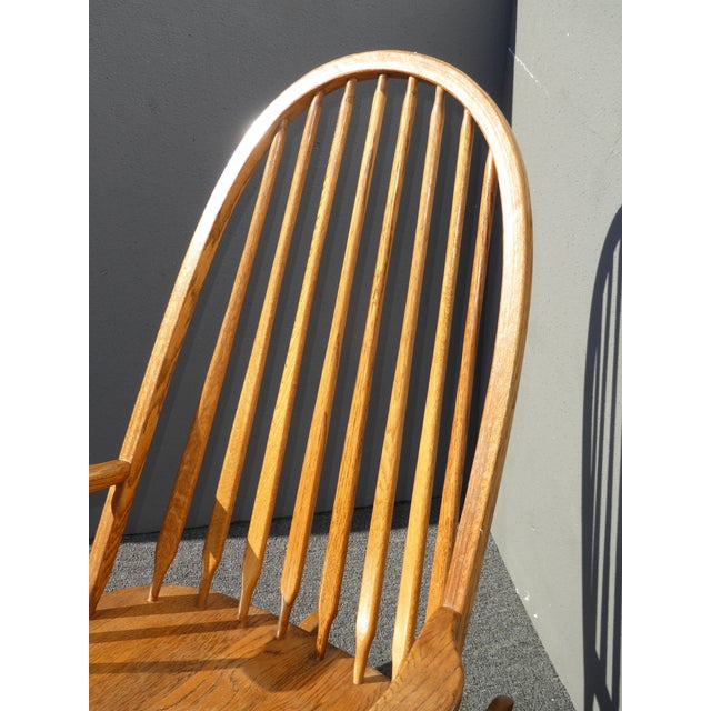 Vintage Royola Pacific MidCentury French Country Oak Windsor Rocking