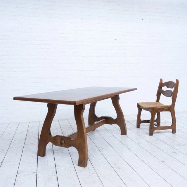 Tan Vintage Table in Oak, 1950 For Sale - Image 8 of 8