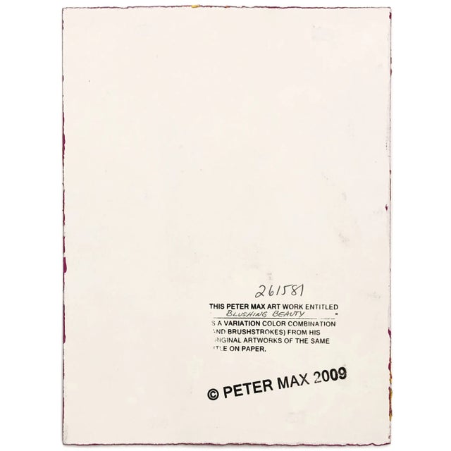 Contemporary Peter Max Blushing Beauty (Unique Mixed Media on Paper), 2009 For Sale - Image 3 of 3