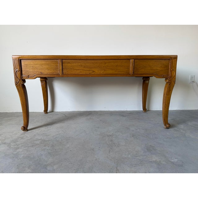 Wood Vintage Baker Furniture French Louis XV Style Walnut Writing Desk For Sale - Image 7 of 12