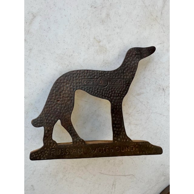 Vintage 1929 Art Deco Cast Iron Bookends, Russian Wolfhound - Corp - a Pair For Sale - Image 10 of 11