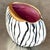 Vintage Boho Hand Painted Stripes Vase For Sale - Image 4 of 6