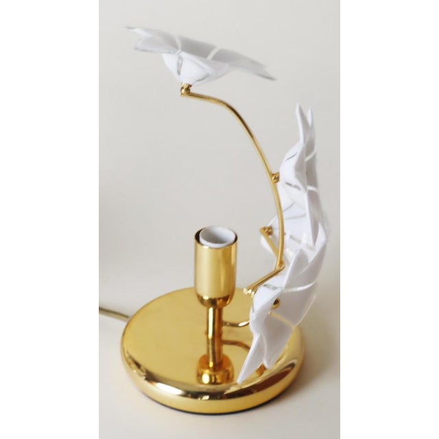 1980s Hollywood Regency Italian Murano Glass and Gold Plate Table Lamps, 1980s, Set of 2 For Sale - Image 5 of 12