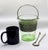 1930s Art Deco Green Uranium Glass Ice Bucket With Silver Overlay & Chrome Tongs - 2 Piece Set For Sale - Image 14 of 14