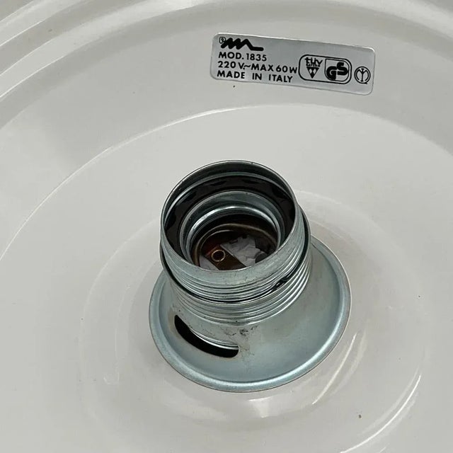 Metal Coupe 1835 Hanging Lamp in Glossy Red Hue by Elio Martinelli for Martinelli Luce, 1970s For Sale - Image 7 of 11