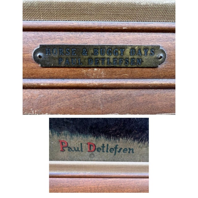 Vintage Framed Americana Print “Horse and Buggy Days" by Paul Detlefsen Reproduction For Sale In Los Angeles - Image 6 of 9