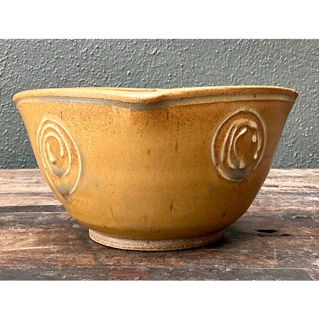 Vintage Original Studio Pottery Swirl Bowl For Sale - Image 12 of 12