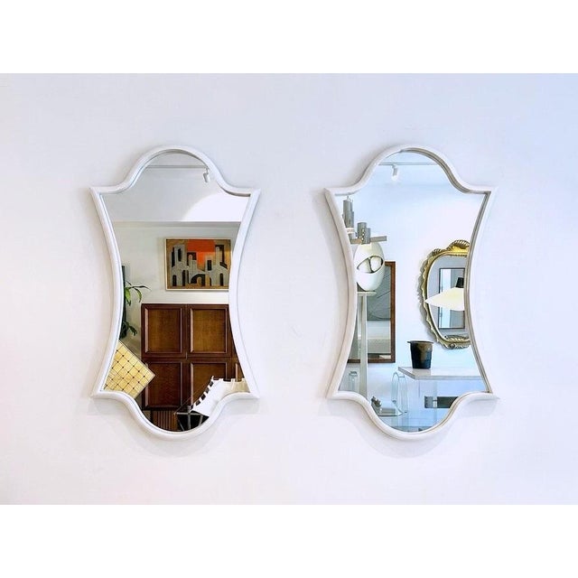 Black Pair of Lacquered Wood Wall Mirrors For Sale - Image 8 of 8