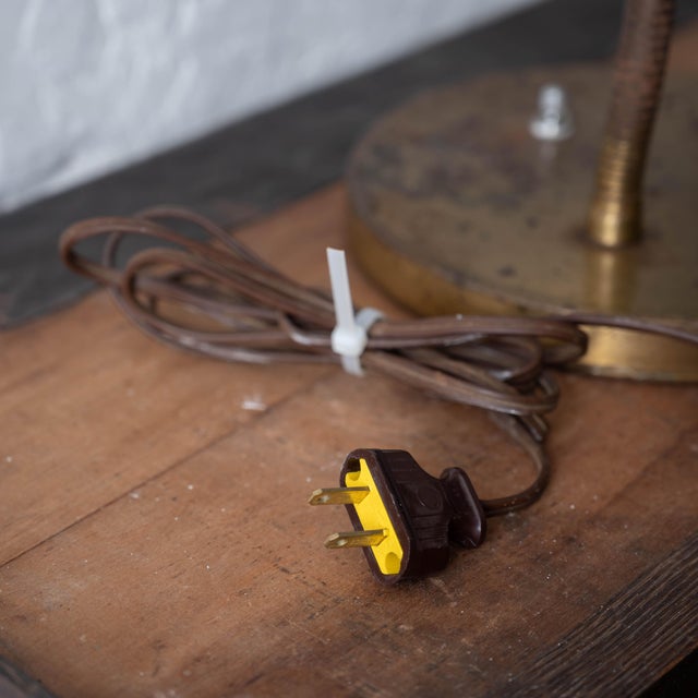 Double Gooseneck Brass Desk Lamp, c.1950 For Sale - Image 11 of 11