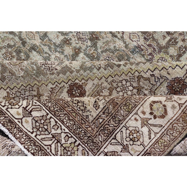 Early 20th Century Antique Persian Bidjar Gallery Rug With Detailed Floral and Geometric Patterns For Sale - Image 5 of 11