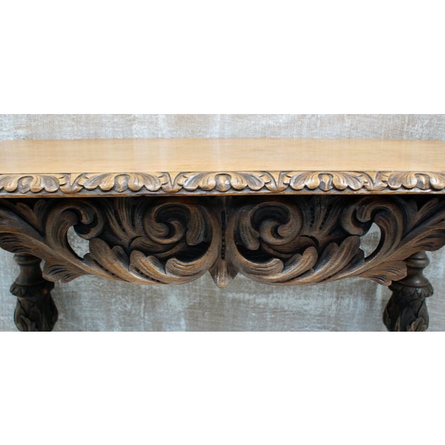 Victorian Oak Hall Table, 1890s For Sale - Image 9 of 10