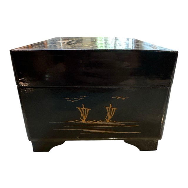 Asian 1920s Japanese Lacquered Jewelry Box For Sale - Image 3 of 7