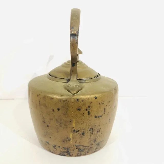 Mid 1800s All Brass Antique Kettle For Sale - Image 4 of 11