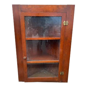 19th Century Antique Early American. Primitive Corner Cabinet