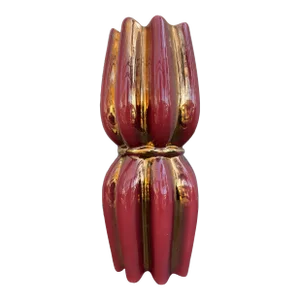 1950s Sicas Sesto Fiorentino Pink Gold Luster Glaze Vase