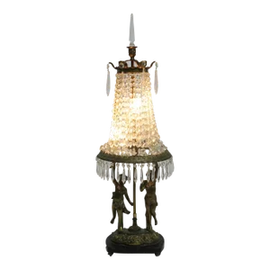 French Style Garniture Lamp With Figural Nude Motif Base