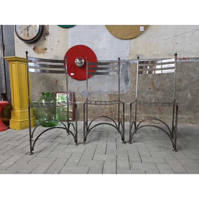 French Minimalist Dining Chairs and Slate Table, 1978, Set of 5 For Sale - Image 13 of 18