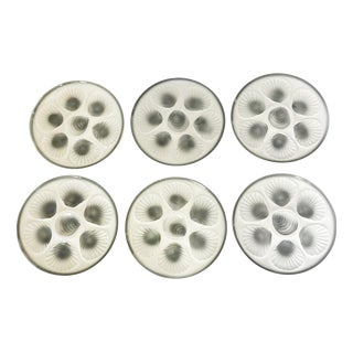 Oyster Plates in Ceramic, France, 1970s, Set of 6 For Sale