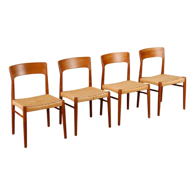 Set of 4 Kai Kristiansen for k.s. Møbler Teak Dining Chairs, Denmark, 1960s For Sale