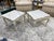 French Louis XV Style Vintage Pair Marble Top Low End Tables Marble tops are labeled on bottom made in Portugal Excellent...
