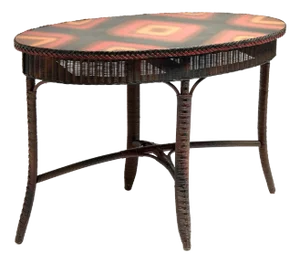 Antique Wicker Oval Table by Lloyd Loom