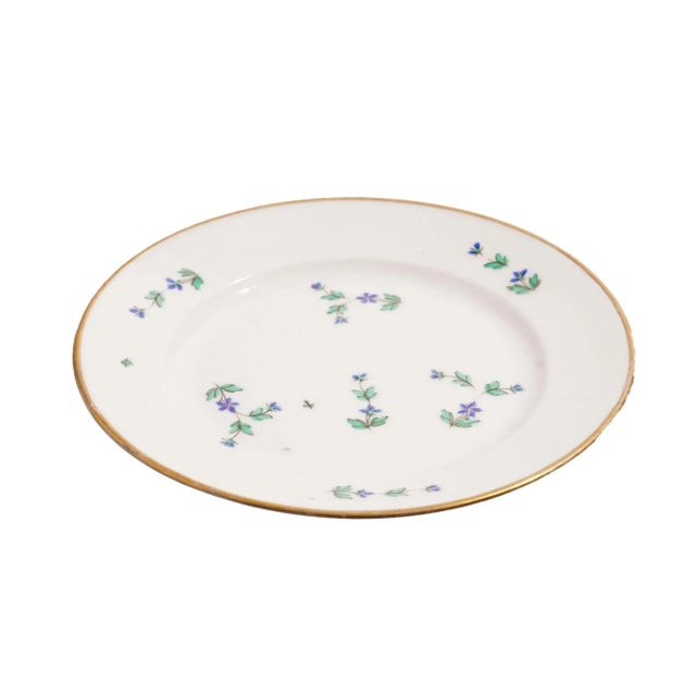 Set of Five Bourbon Sprig Paris Porcelain Tea Plates by Charles Field Haviland, C. 1790 For Sale - Image 17 of 18