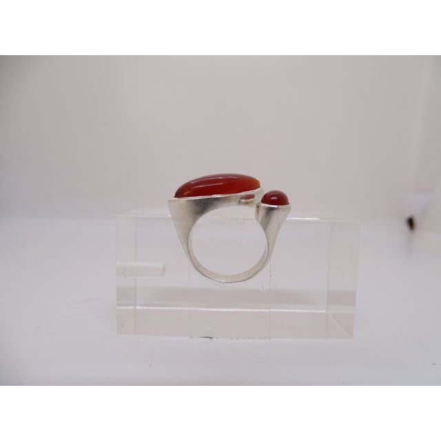 You and Me Ring with Carnelian in 925 Sterling Silver, 2010s For Sale - Image 12 of 18