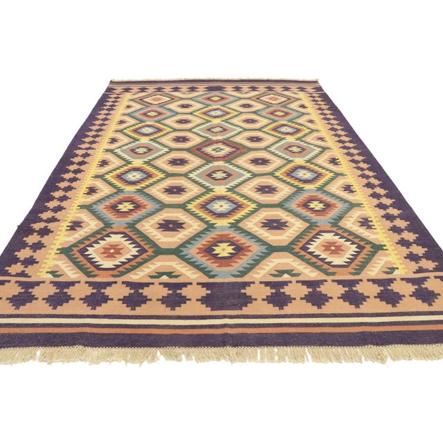 Tribal Vintage Afghan Maimana Kilim Rug - 06'01 X 08'11 For Sale - Image 3 of 9