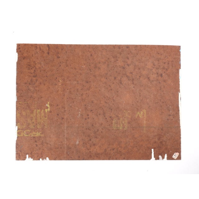 Wood Vintage Folk Art Pumpkin Patch Landscape Painting For Sale - Image 7 of 7