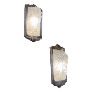 Art Deco Wall Lights from Val Saint Lambert, 1930, Set of 2 For Sale
