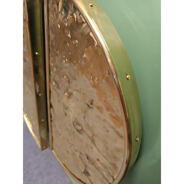 Italian Brass and Green Murano Glass Sideboard from Justfurnituress SRL For Sale - Image 6 of 16