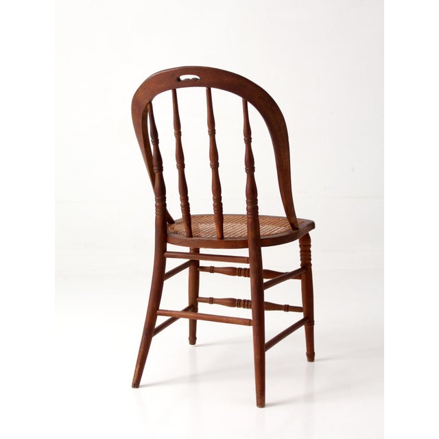 Antique Windsor Bow Back Chair With Cane Seat For Sale - Image 14 of 17