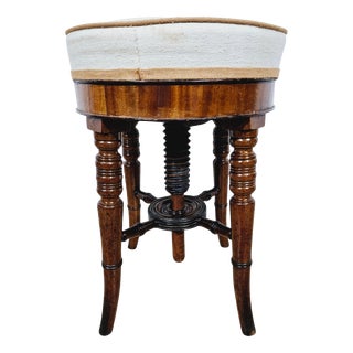 Antique Victorian Piano Stool in Walnut, 1800s For Sale