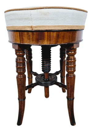 Antique Victorian Piano Stool in Walnut, 1800s