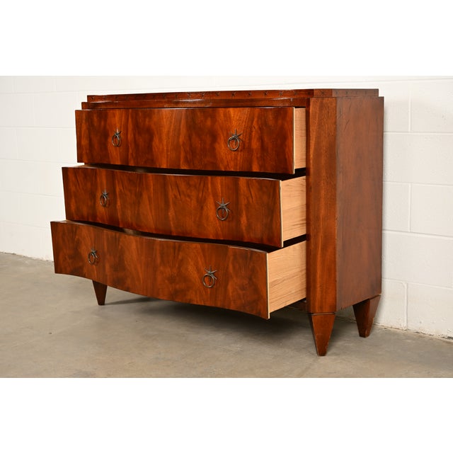 Baker Furniture French Regency Flame Mahogany Serpentine Front Chest of Drawers For Sale In South Bend - Image 6 of 16