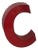 Letter C in Red Plastic, 1970s For Sale