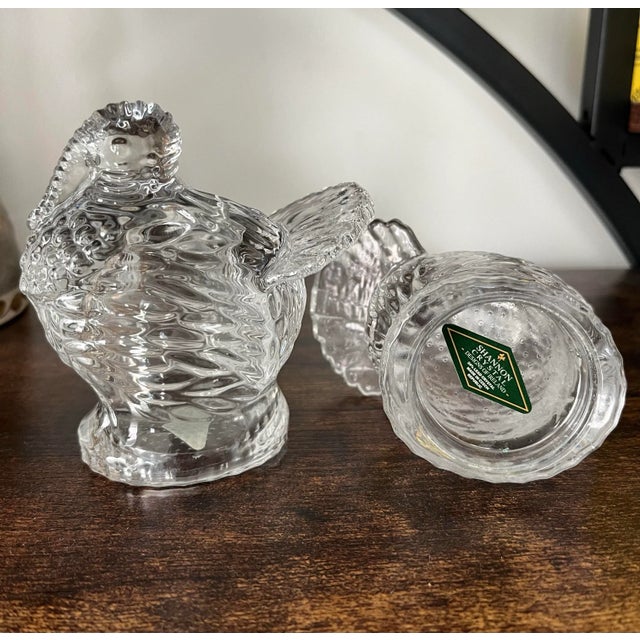 Traditional Vintage Shannon Crystal Turkey Salt & Pepper Shaker Set For Sale - Image 3 of 9