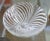 1960s Vintage Swedish Glass Optical Small Bowl With White Stripes For Sale - Image 5 of 5