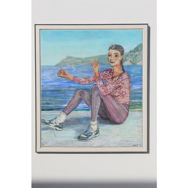 1980s Monumental Persian Artist Contemporary Art 6 Foot Painting by Milano Khzanjian For Sale - Image 13 of 13