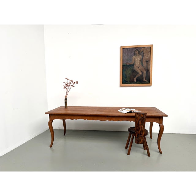 Early 20th Century Large Cherrywood Farmhouse Table, 1900s For Sale - Image 5 of 18
